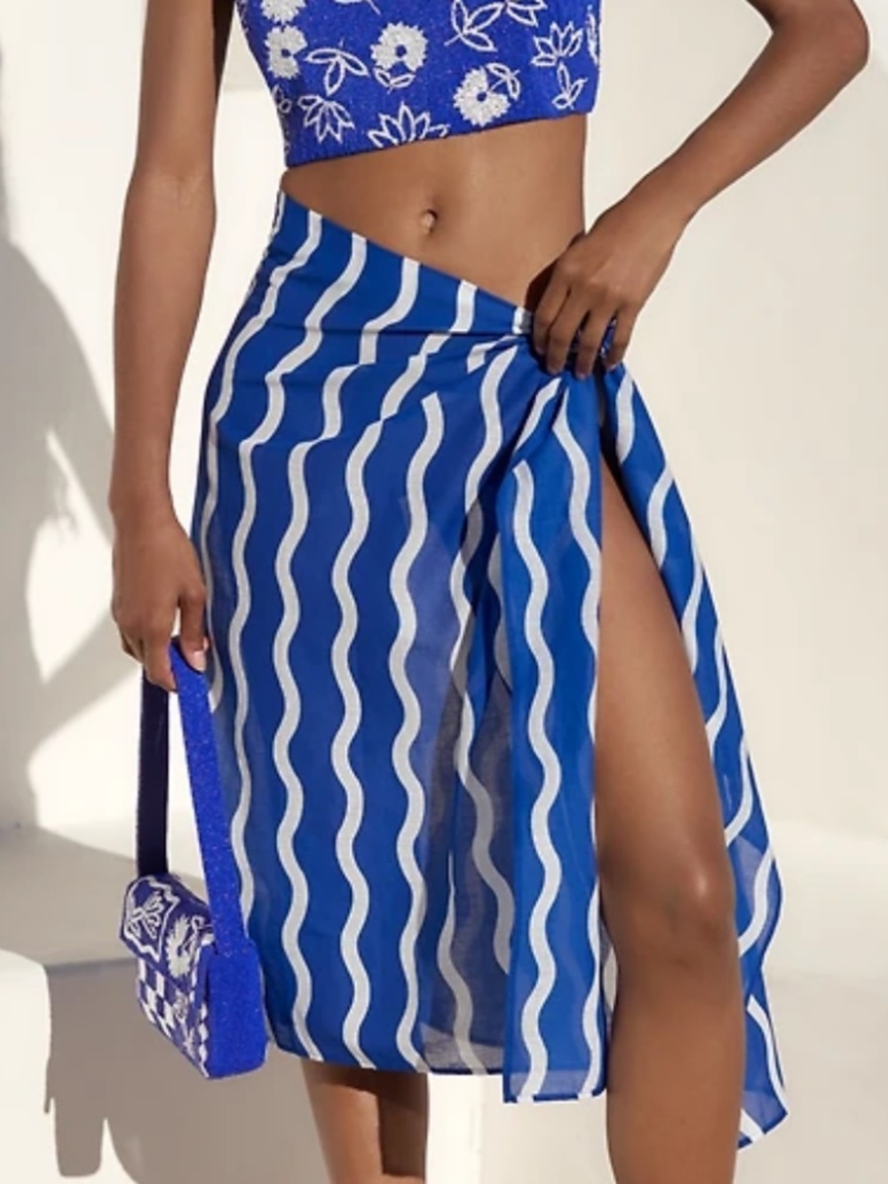 Anthropologie Celandine Fiona Sarong in Blue, 100% cotton, NWT